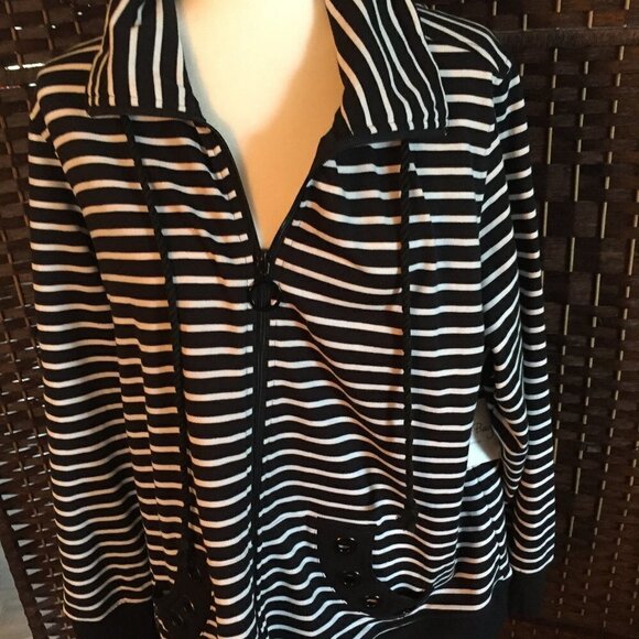 Coral Bay Stripe zip Jacket 2X NWT - Picture 2 of 7